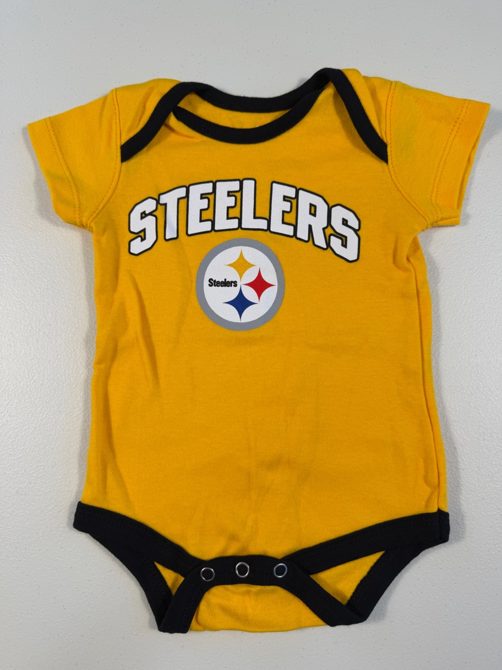 Pittsburgh Steelers NFL Baby 0-3M Gold Football Bodysuit Onesie